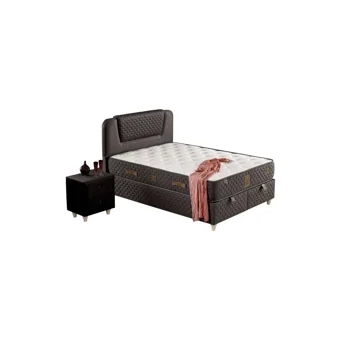 Mobilya Dükkanım Relax 90x190 cm Başlıklı Yataklı Sandıklı Tek Kişilik Baza Seti Siyah