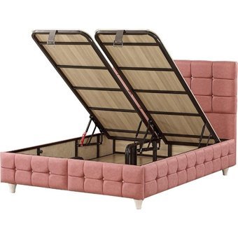 Mobilya Dükkanım Eylül 90x200 cm Başlıklı Sandıklı Tek Kişilik Baza Seti Kırmızı