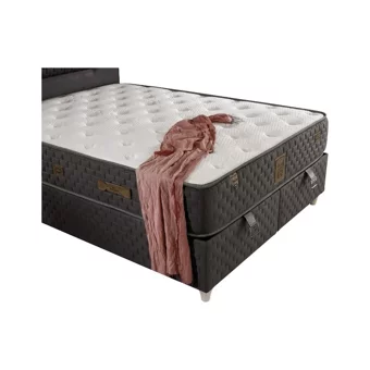 Mobilya Dükkanım Relax 90x200 cm Başlıklı Yataklı Sandıklı Tek Kişilik Baza Seti Siyah