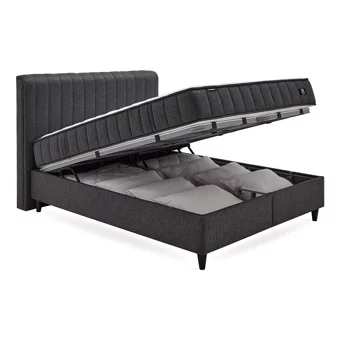 Yataş Lento 90x190 cm Başlıklı Yataklı Sandıklı Tek Kişilik Baza Seti Siyah