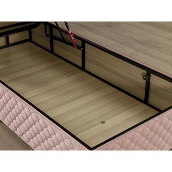 Mobilya Dükkanım Hanzade 90x200 cm Başlıksız Sandıklı Tek Kişilik Baza Seti Pembe