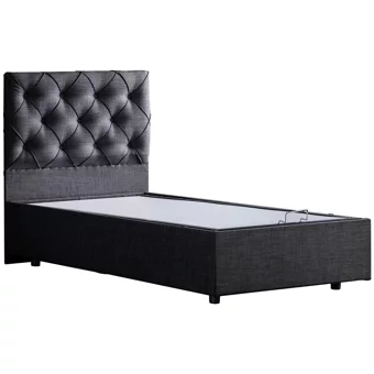 Setay Eylül 100x200 cm Başlıklı Yataklı Sandıklı Tek Kişilik Baza Seti Antrasit Gri