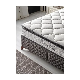 Mobilya Dükkanım Cotton Plus 90x200 cm Başlıklı Yataklı Sandıklı Tek Kişilik Baza Seti Gri