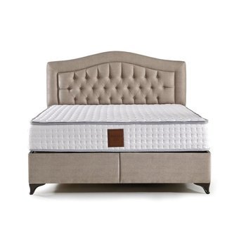 Mobilya Dükkanım Sahra 90x190 cm Başlıklı Yataklı Sandıklı Tek Kişilik Baza Seti Krem