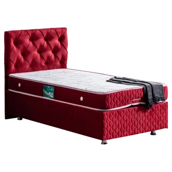 Setay Vita 100x200 cm Başlıklı Sandıklı Tek Kişilik Baza Seti Bordo