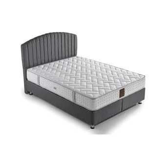 Mobilya Dükkanım Armoni 90x190 cm Başlıklı Yataklı Sandıklı Tek Kişilik Baza Seti Gri