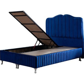 Setay Piyano 90x200 cm Başlıklı Yataklı Sandıklı Tek Kişilik Baza Seti Lacivert