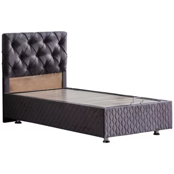 Setay Vita 120x200 cm Başlıklı Sandıklı Tek Kişilik Baza Seti Antrasit Gri