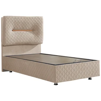 Setay Astra 120x200 cm Başlıklı Yataklı Sandıklı Tek Kişilik Baza Seti Bej