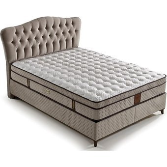 Mobilya Dükkanım Bianca 100x200 cm Başlıklı Yataklı Sandıklı Tek Kişilik Baza Seti Bej