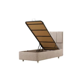 Mobilya Dükkanım Eko Plus 100x200 cm Başlıklı Yataklı Sandıklı Tek Kişilik Baza Seti Siyah