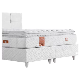 Setay Real 120x200 cm Başlıklı Yataklı Sandıklı Tek Kişilik Baza Seti Beyaz