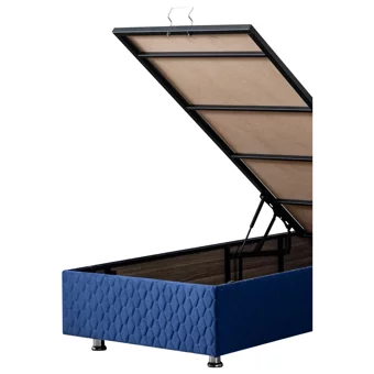 Setay Şah 100x200 cm Başlıklı Sandıklı Tek Kişilik Baza Seti Lacivert