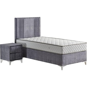 Mobilya Dükkanım Delta 100x200 cm Başlıklı Yataklı Sandıklı Tek Kişilik Baza Seti Siyah