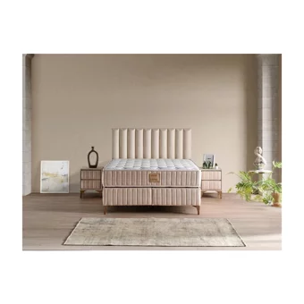 Mobilya Dükkanım Lidya 100x200 cm Başlıklı Yataklı Sandıklı Tek Kişilik Baza Seti Beyaz