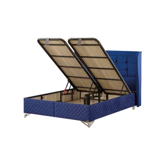 Mobilya Dükkanım Blue 90x190 cm Başlıksız Sandıklı Tek Kişilik Baza Seti Lacivert