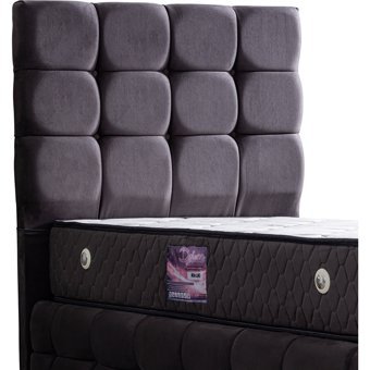 Setay Duke Lüx 120x200 cm Başlıklı Sandıklı Tek Kişilik Baza Seti Antrasit