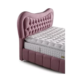 Mobilya Dükkanım Paris 90x190 cm Başlıklı Sandıklı Tek Kişilik Baza Seti Pembe