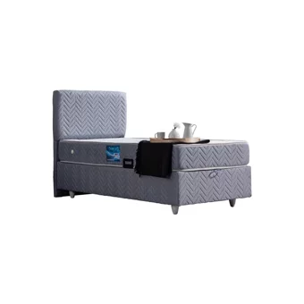Setay Kristal 90x200 cm Başlıklı Sandıklı Tek Kişilik Baza Seti Gri