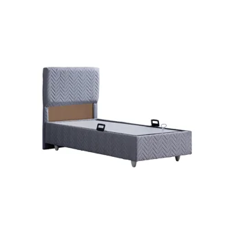 Setay Kristal 90x200 cm Başlıklı Sandıklı Tek Kişilik Baza Seti Gri