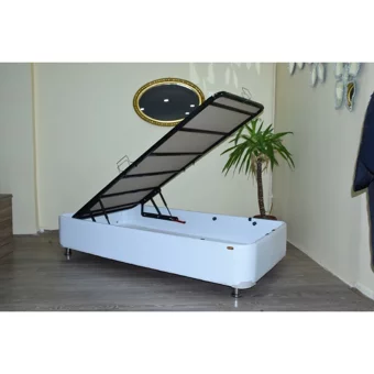 Bengi Ticaret 90x190 cm Başlıksız Sandıklı Tek Kişilik Baza Seti Beyaz