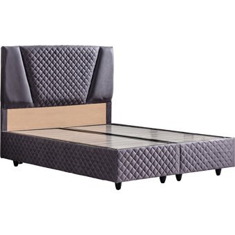 Setay Nesta 90x200 cm Başlıklı Yataklı Sandıklı Tek Kişilik Baza Seti Antrasit