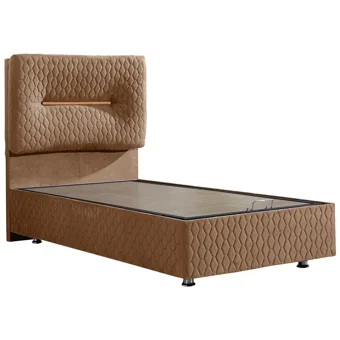 Setay Astra 90x190 cm Başlıklı Yataklı Sandıklı Tek Kişilik Baza Seti Kahverengi