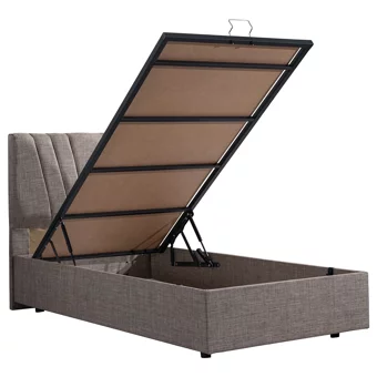 Setay Fersa 100x200 cm Başlıklı Yataklı Sandıklı Tek Kişilik Baza Seti Açık Kahverengi
