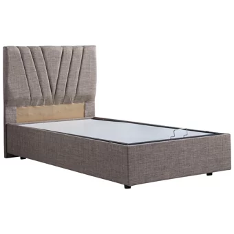 Setay Fersa 100x200 cm Başlıklı Yataklı Sandıklı Tek Kişilik Baza Seti Açık Kahverengi