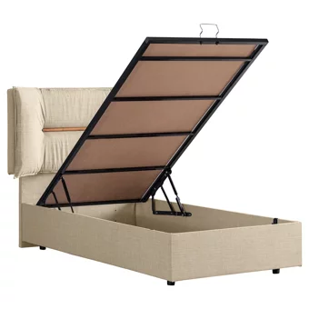 Setay Lizbon 90x200 cm Başlıklı Sandıklı Tek Kişilik Baza Seti Krem