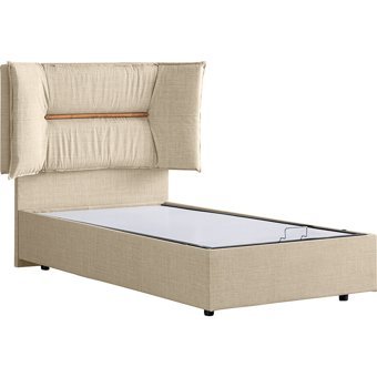 Setay Lizbon 90x200 cm Başlıklı Sandıklı Tek Kişilik Baza Seti Krem