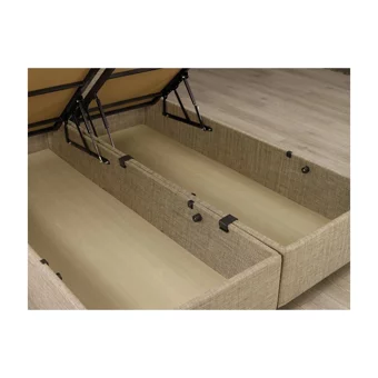 Mobilya Dükkanım Tetra 90x190 cm Başlıksız Sandıklı Tek Kişilik Baza Seti Krem