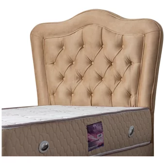 Setay Camelli 120x200 cm Başlıklı Yataklı Sandıklı Tek Kişilik Baza Seti Bej