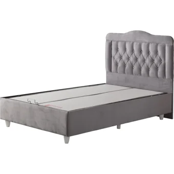Belletto Vogue 120x200 cm Başlıklı Sandıklı Tek Kişilik Baza Seti Gri