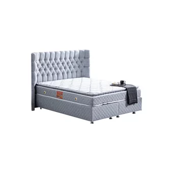 Setay Napoli 90x200 cm Başlıklı Yataklı Sandıklı Tek Kişilik Baza Seti Gri