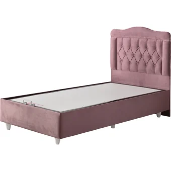 Belletto Vogue 100x200 cm Başlıklı Yataklı Sandıklı Tek Kişilik Baza Seti Pembe