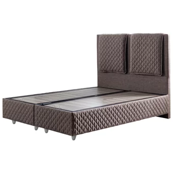 Setay Incifer 120x200 cm Başlıklı Yataklı Sandıklı Tek Kişilik Baza Seti Kahverengi