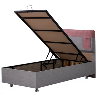 Setay Flora 100x200 cm Başlıklı Sandıklı Tek Kişilik Baza Seti Pembe
