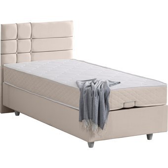 Setay Almada 90x200 cm Başlıklı Yataklı Sandıklı Tek Kişilik Baza Seti Krem