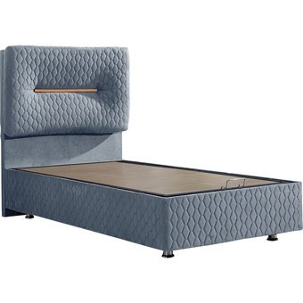 Setay Astra 90x200 cm Başlıklı Yataklı Sandıklı Tek Kişilik Baza Seti Açık Mavi