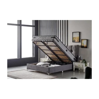 Mobilya Dükkanım Viscomfort 120x200 cm Başlıklı Sandıklı Tek Kişilik Baza Seti Gri