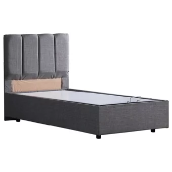 Setay Defne 90x190 cm Başlıklı Yataklı Sandıklı Tek Kişilik Baza Seti Gri