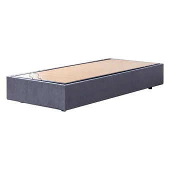 Setay Cesur Keten Solit 90x200 cm Başlıklı Yataklı Sandıklı Tek Kişilik Baza Seti Açık Gri