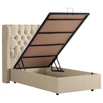 Setay Riga 100x200 cm Başlıklı Sandıklı Tek Kişilik Baza Seti Krem