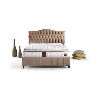 Mobilya Dükkanım Elegance 90x190 cm Başlıklı Yataklı Sandıklı Tek Kişilik Baza Seti Krem