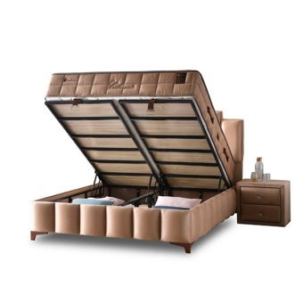 Mobilya Dükkanım Calmante 100x200 cm Başlıksız Sandıklı Tek Kişilik Baza Seti Bej