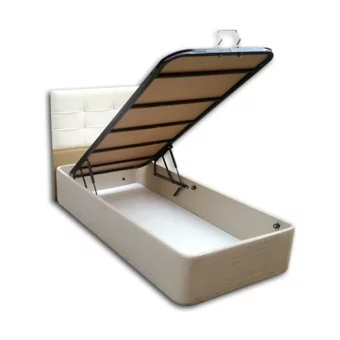 Mobpazar 90x190 cm Başlıklı Yataklı Sandıklı Tek Kişilik Baza Seti Beyaz