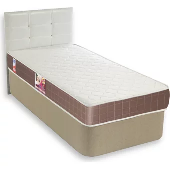 Mobpazar 90x190 cm Başlıklı Yataklı Sandıklı Tek Kişilik Baza Seti Beyaz