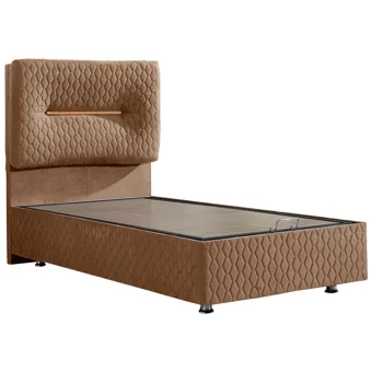 Setay Astra 120x200 cm Başlıklı Yataklı Sandıklı Tek Kişilik Baza Seti Kahverengi