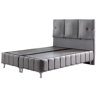 Setay Kuvars 120x200 cm Başlıklı Yataklı Sandıklı Tek Kişilik Baza Seti Gri